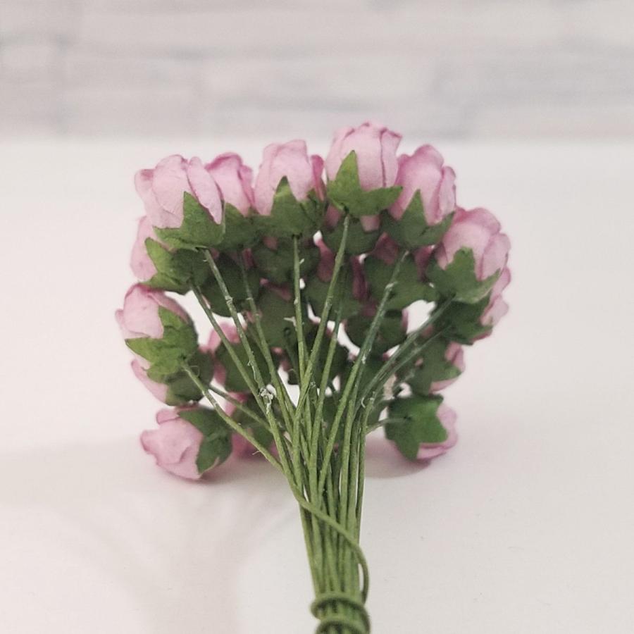 造花[ミニ・ペーパーフラワー バラのぷっくりつぼみ（藤紫 #186） 直径