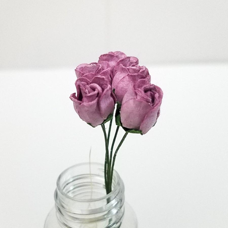 造花[ミニ・ペーパーフラワー バラのぷっくりつぼみ（藤紫 #186） 直径