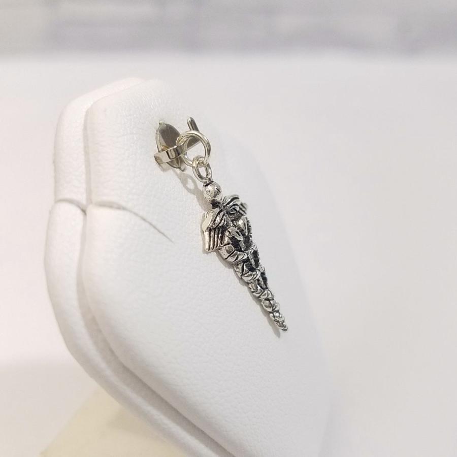 シルバー925 彫刻デザイン ペンダント シルバーアクセ[シルバー925 ペンダント・トップ カドゥケウス 20mm