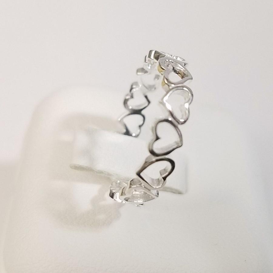 シルバーアクセ[シルバー925 指輪・リング 連なるハート Chain シルバーアクセ[シルバー925 指輪・リング 連なるハート Chain