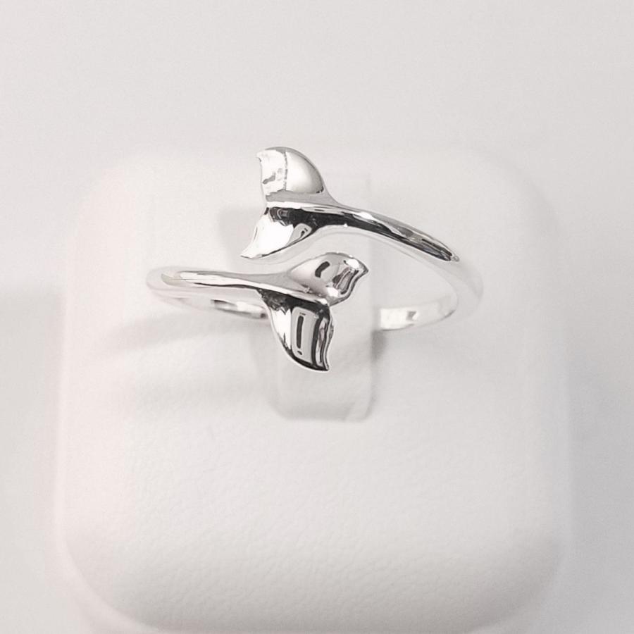 シルバーアクセ[シルバー925 指輪・リング イルカ／クジラ・テール 