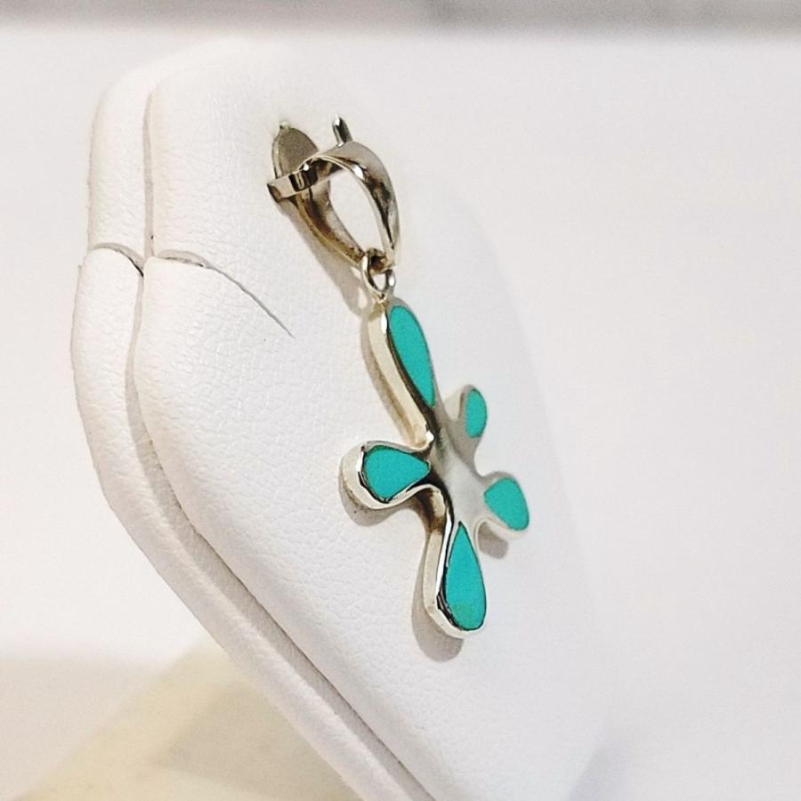 シルバーアクセ[シルバー925 ペンダント・トップ ターコイズ・カラー