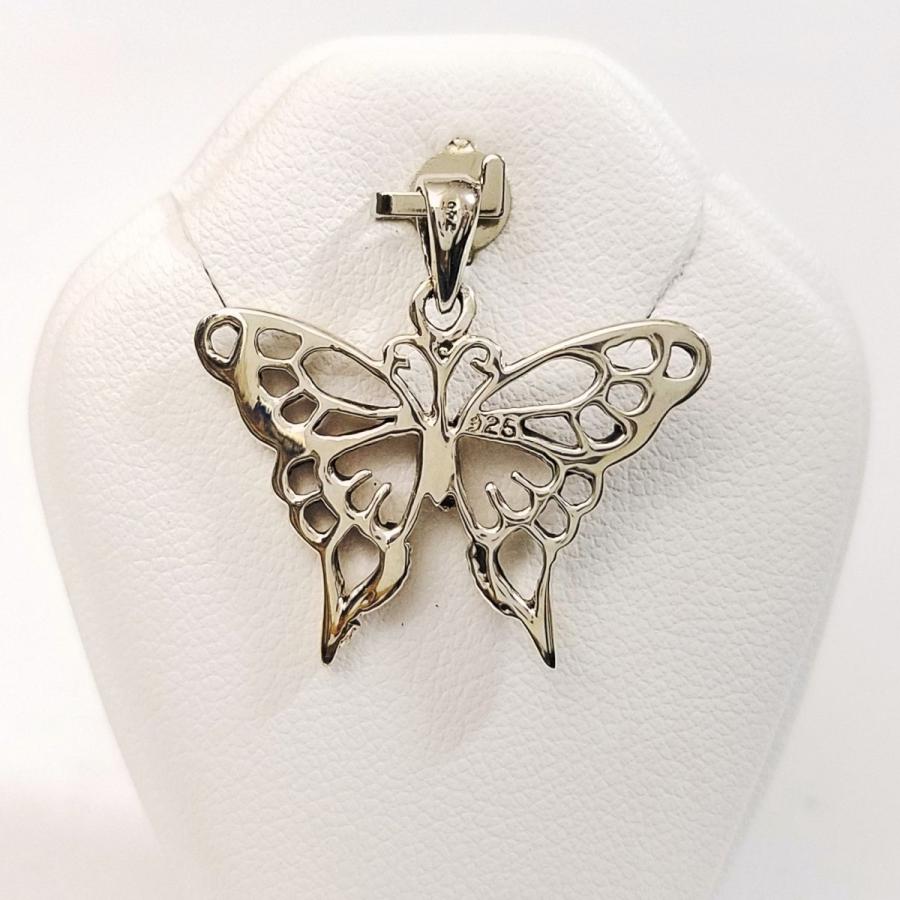 シルバーアクセ[シルバー925 ペンダント・トップ 蝶／アゲハ 透かし