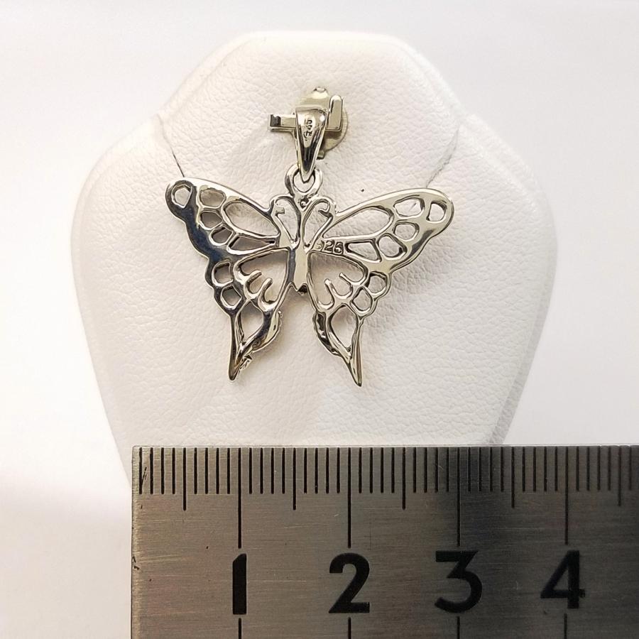 シルバーアクセ[シルバー925 ペンダント・トップ 蝶／アゲハ 透かし