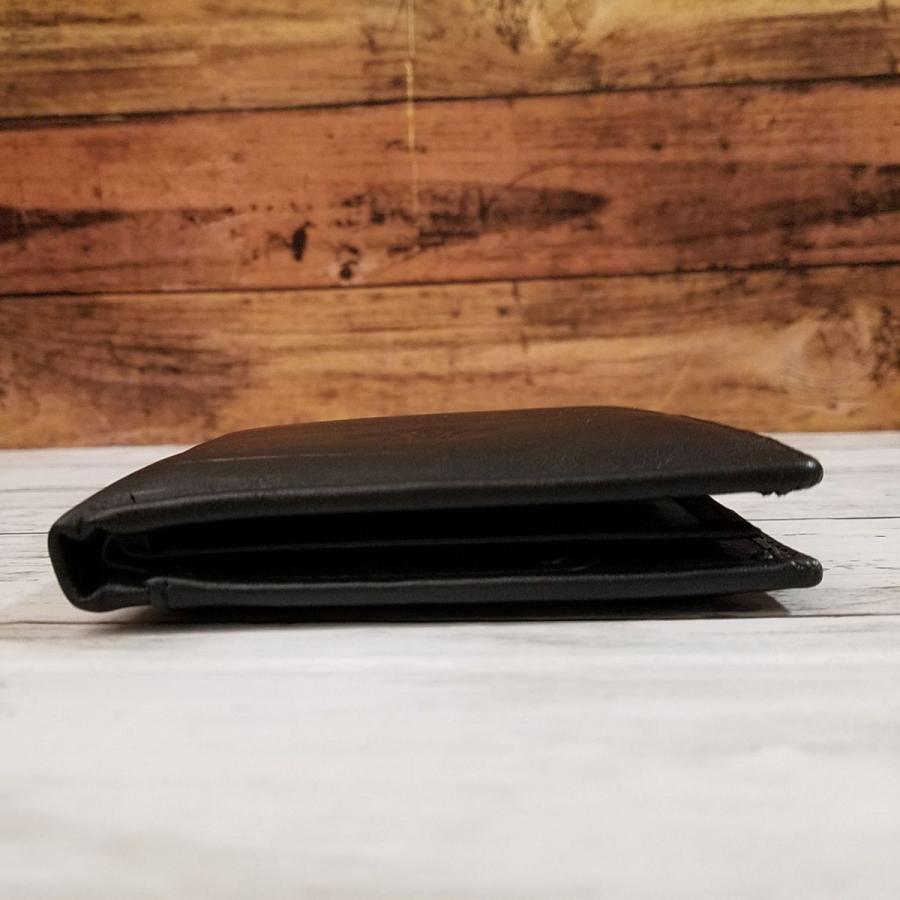 財布[アウトレット 牛革 メンズ 二つ折り財布(ブラック) ZZNICK