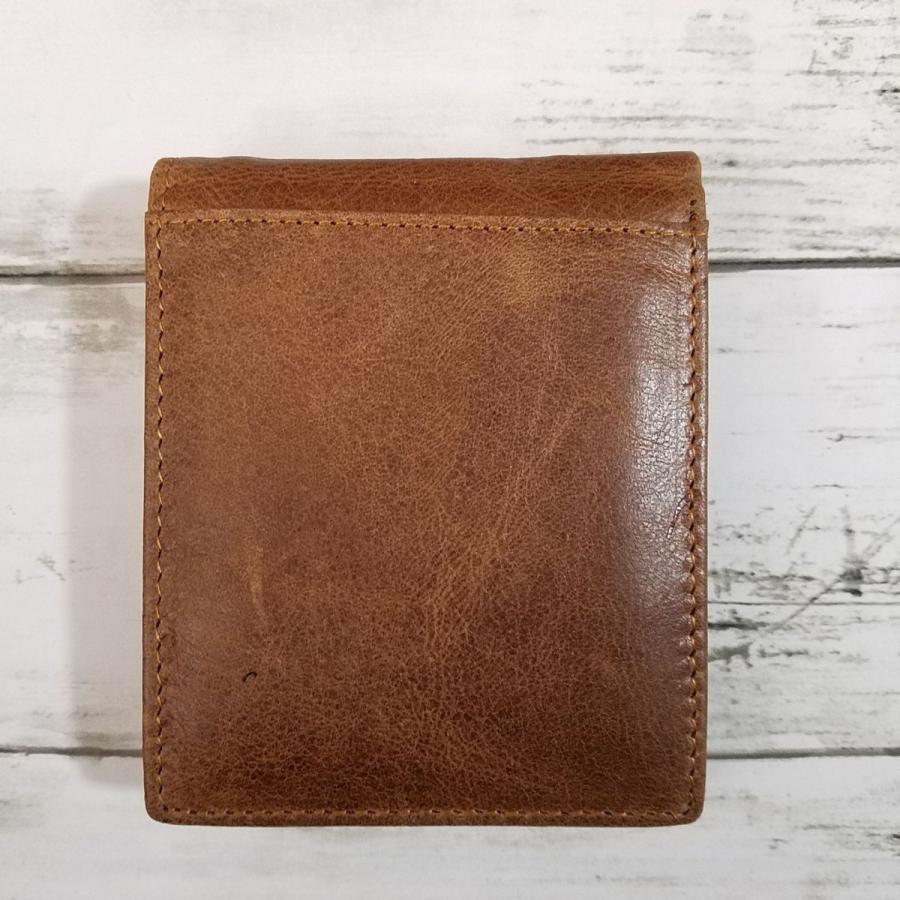 財布[アウトレット 牛革 メンズ 二つ折り財布(コーヒー・ブラウン