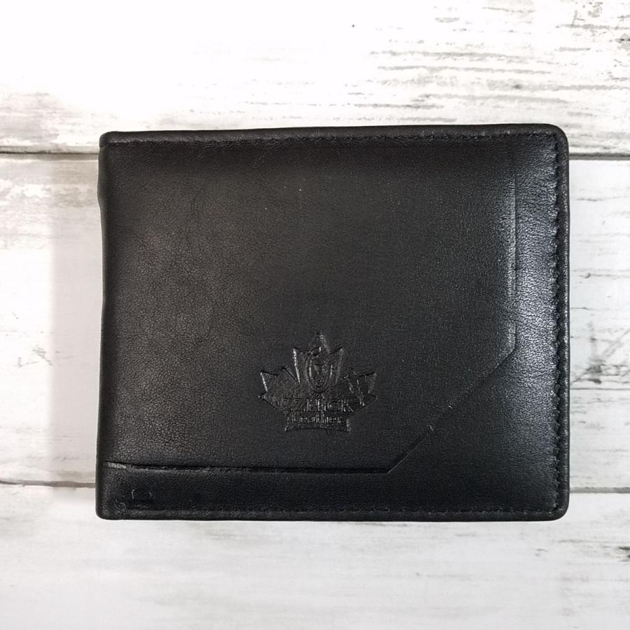 a ブラックレザー二つ折り財布 Calvin Klein カルバンクライン CK 財布 74285 BLACK ブラック