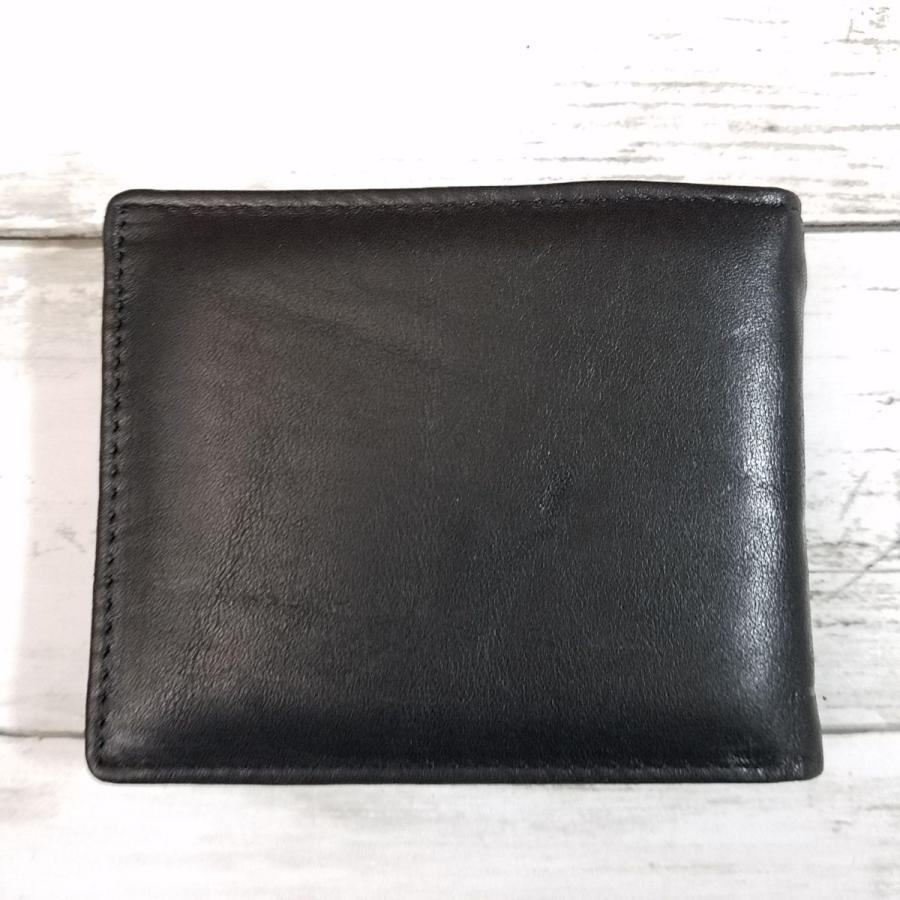 財布[アウトレット 牛革 メンズ 二つ折り財布(ブラック) ZZNICK