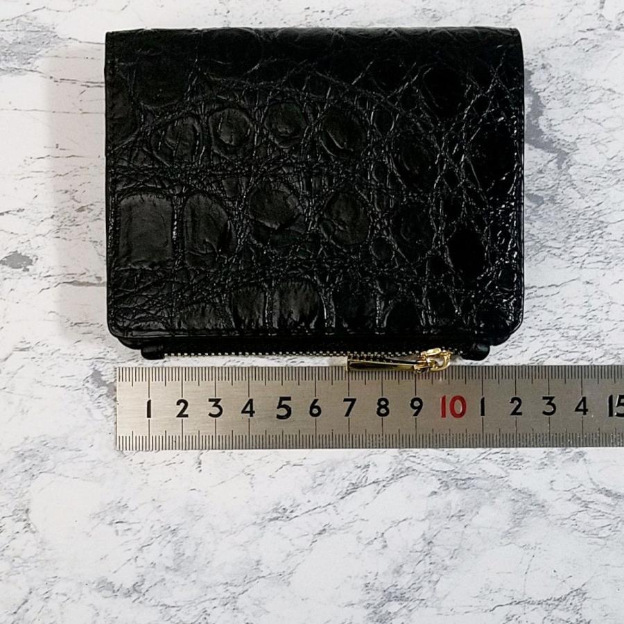 財布[クロコダイル 二つ折り財布(ブラック) ワニ革・新品・本物 財布[クロコダイル 二つ折り財布(ブラック) ワニ革・新品・本物