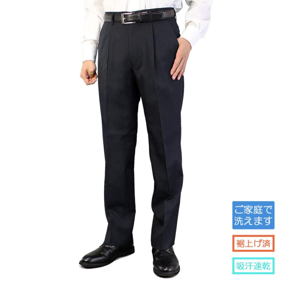 U312/美品 Barbati スラックス 裾シングル イタリア製 50 黒 スラックス メンズ ビジネス ワンタック 無地 裾上げ済み 裾上げ