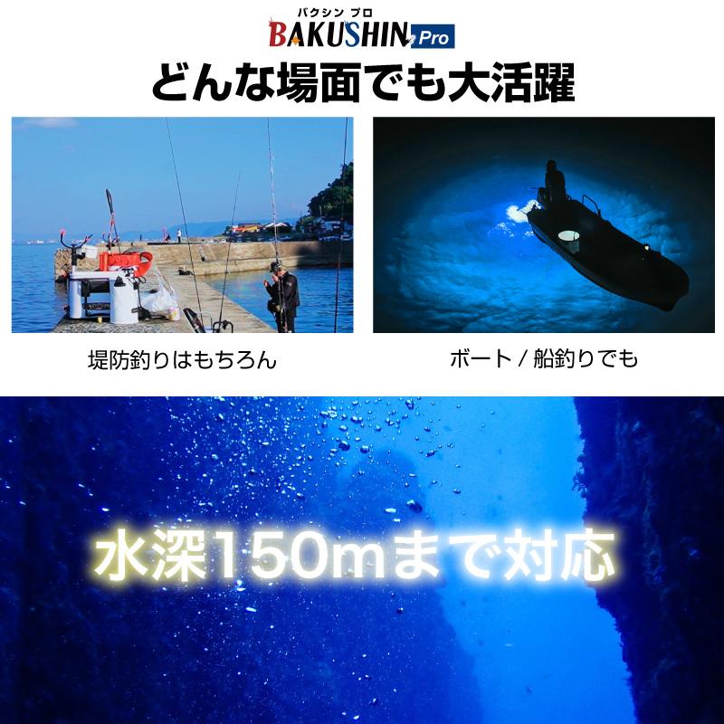 集魚灯 充電式 BAKUSHIN コードレス 中深海 レッド 赤 強力 水中 LED