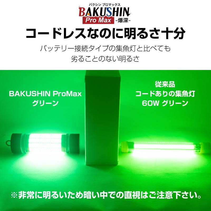 集魚灯 充電式 BAKUSHIN コードレス グリーン 強力 LED 集魚ライト 
