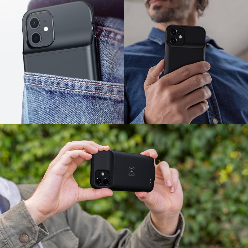 iPhone12ProMax バッテリー内蔵ケース 5000mAh MagSafe 無線充電