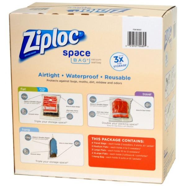 ジップロック Ziploc スペースバッグ 衣類圧縮袋 合計12枚入