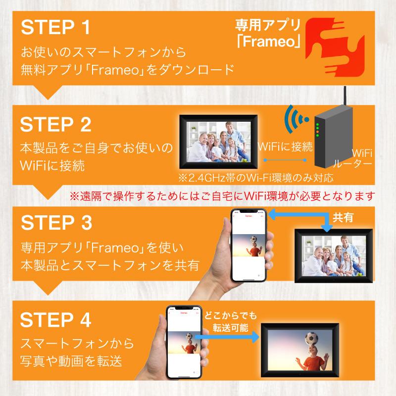 RIMOTOS リモトス wifi デジタルフォトフレーム 公式 一年保証 FUNKS デジタルフォトフレーム リモトスα 10