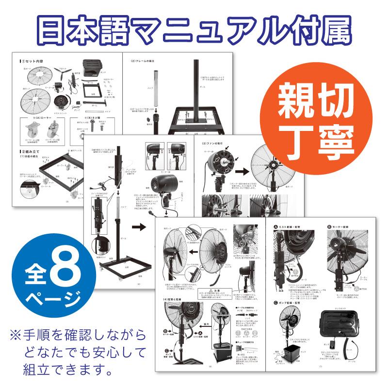 1年保証 ミストファン 業務用 屋外 ミストファン扇風機 72cm 180W 冷