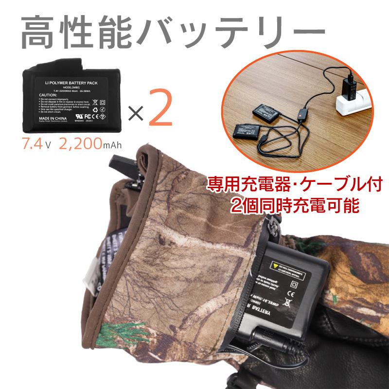 SAVIOR 電熱グローブ バッテリー付き オープンフィンガー 指先 バイク