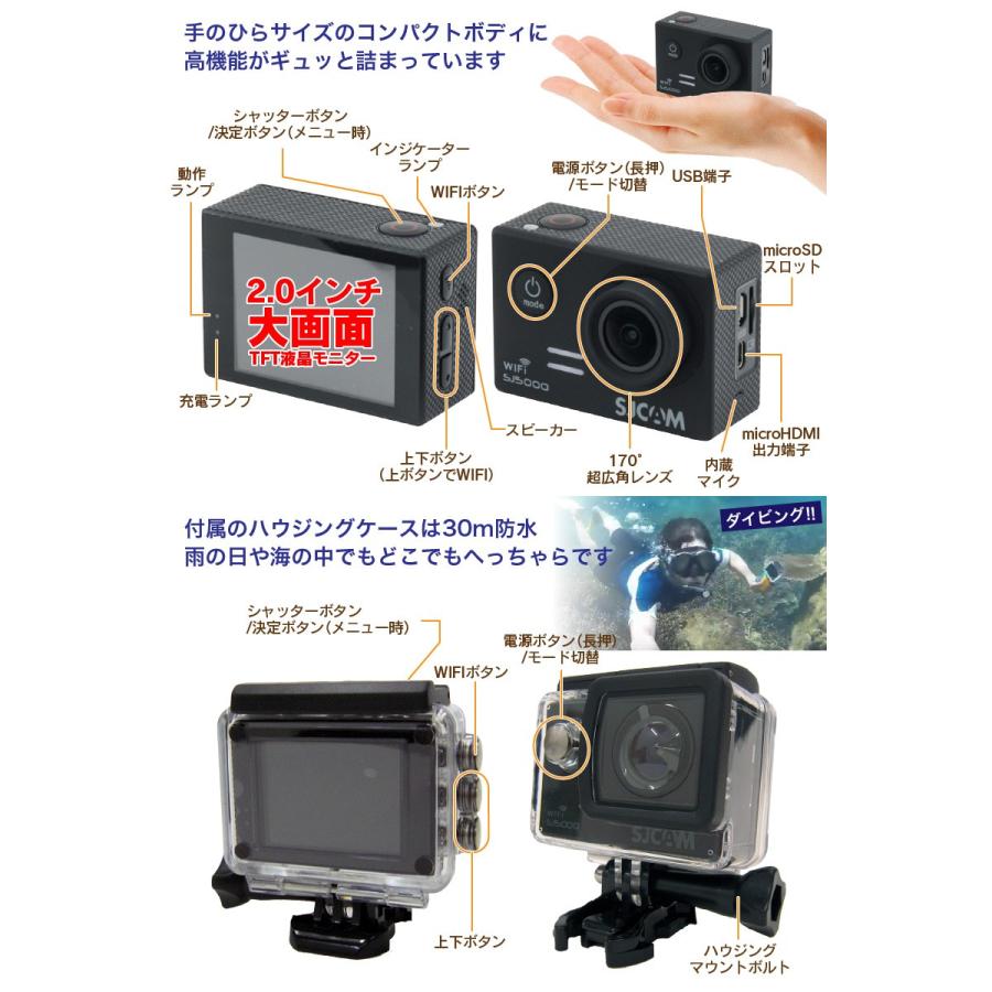 SJ5000 wifi アクションカメラ 1080p フルHD 30m 防水 SJCAM正規 SJ5000 wifi アクションカメラ 1080p フルHD 30m 防水 SJCAM正規