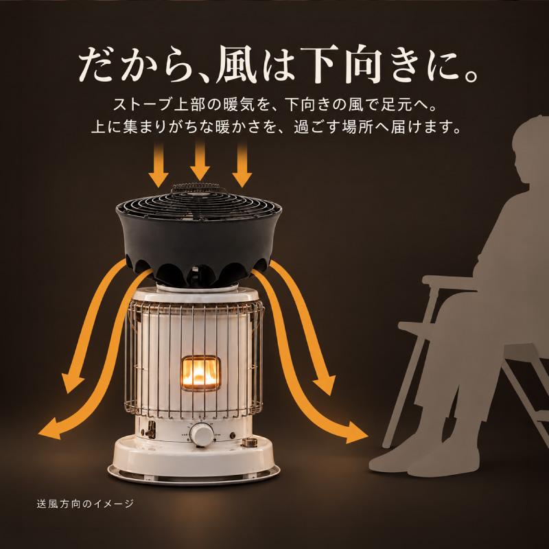 FUNKS ストーブファン 下向き 電源不要 省エネ ストーブ ファン 静音