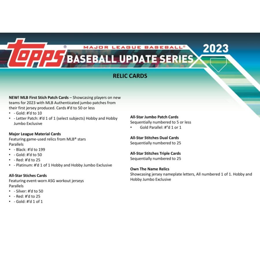MLB 2023 TOPPS UPDATE SERIES BASEBALL JUMBO シュリンク付き未 MLB 2023 TOPPS UPDATE SERIES BASEBALL JUMBO シュリンク付き未