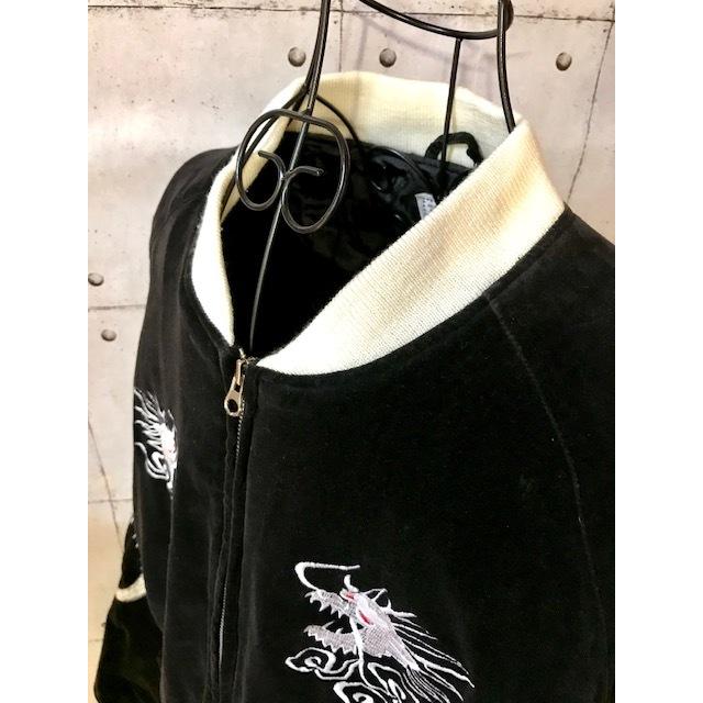 Open Dich 龍刺繍別珍スカジャン ブラック メンズ サイズL Open Dich 龍刺繍別珍スカジャン ブラック メンズ サイズL
