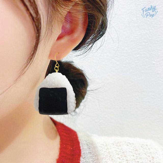 fac0066(箱入り)ミニチュア おにぎり ピアス【レディース アクセサリー