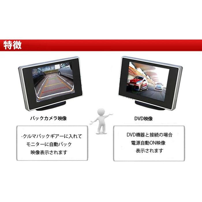 車用バックモニター 3.5インチ ミニオンダッシュ液晶モニター