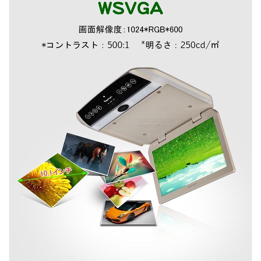 EONON 10.1インチ 超薄型デジタルスクリーン フリップダウンモニター Eonon フリップダウンモニター 車載用 10.1インチ IRヘッドホン