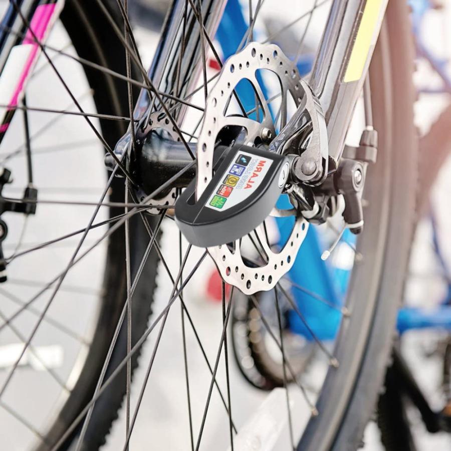 デジタルディスクロック アラーム警報 バイク盗難防止に 防水 ワイヤー