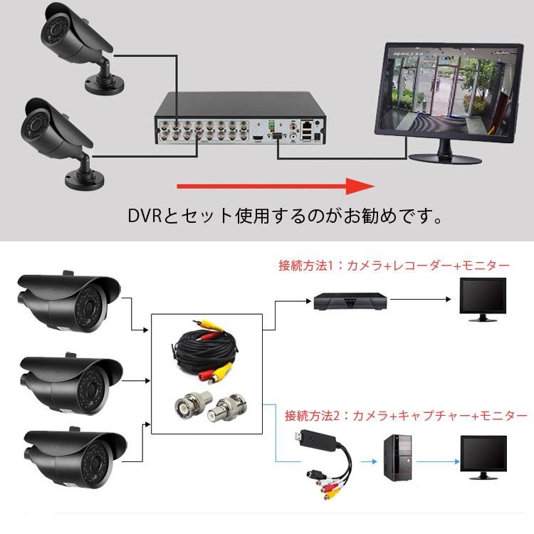 防犯カメラ 赤外線LED36個搭載 暗視対応 防水仕様 室内・屋外設置可能
