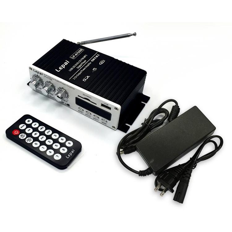 LEPY製 コンパクトオーディオアンプ USB/SDカード再生可 リモコン付