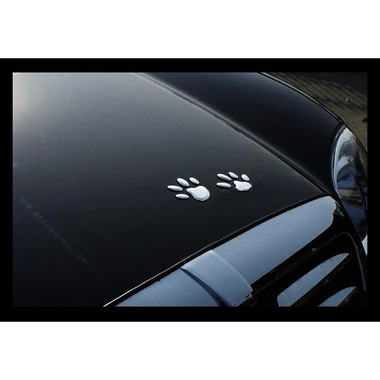 カーステッカー 車やバイク キズ隠し凹み隠しに 猫 犬 足跡 可愛い 肉球ステッカー シール 立体ステッカー シルバー Ebset50 Org011 ファンライフショップ 通販 Yahoo ショッピング