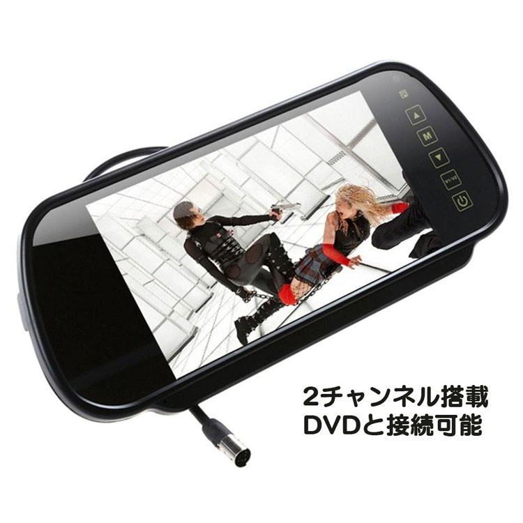 7インチ大画面ルームミラーモニター+バックカメラセット ルームミラー
