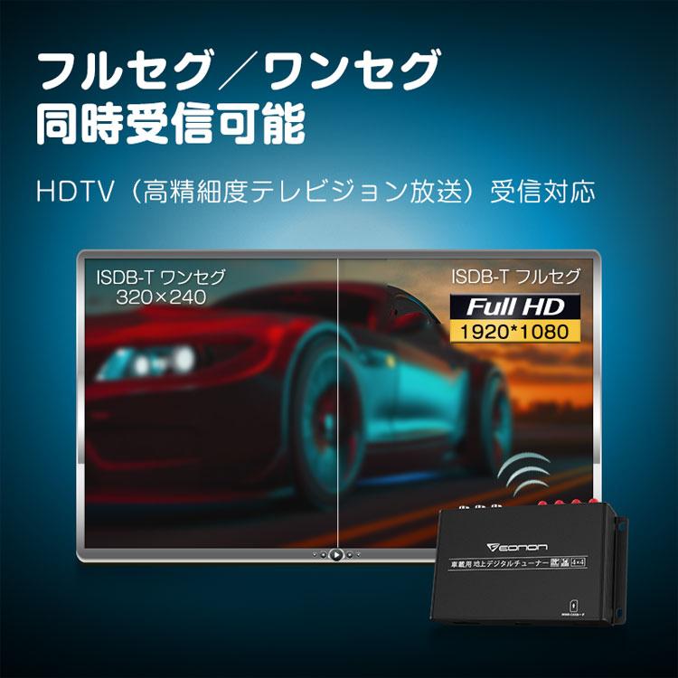 EONON 地デジチューナー フルHD 高画質 HDMI フルセグ 車載 アンテナ