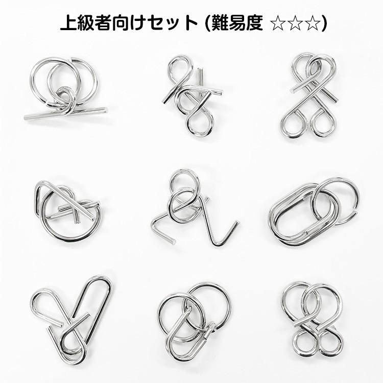 知恵の輪9点セット 初級/中級/上級/上上級/超上級向け 選べる難易度