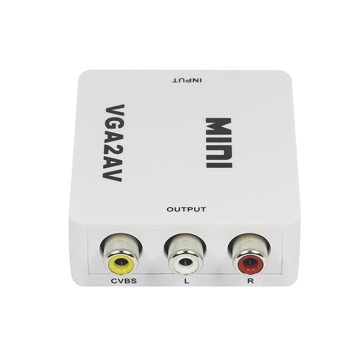 VGA⇒AV（コンポジット）変換アダプタ 音声出力 NTSC、PAL変換 1080P