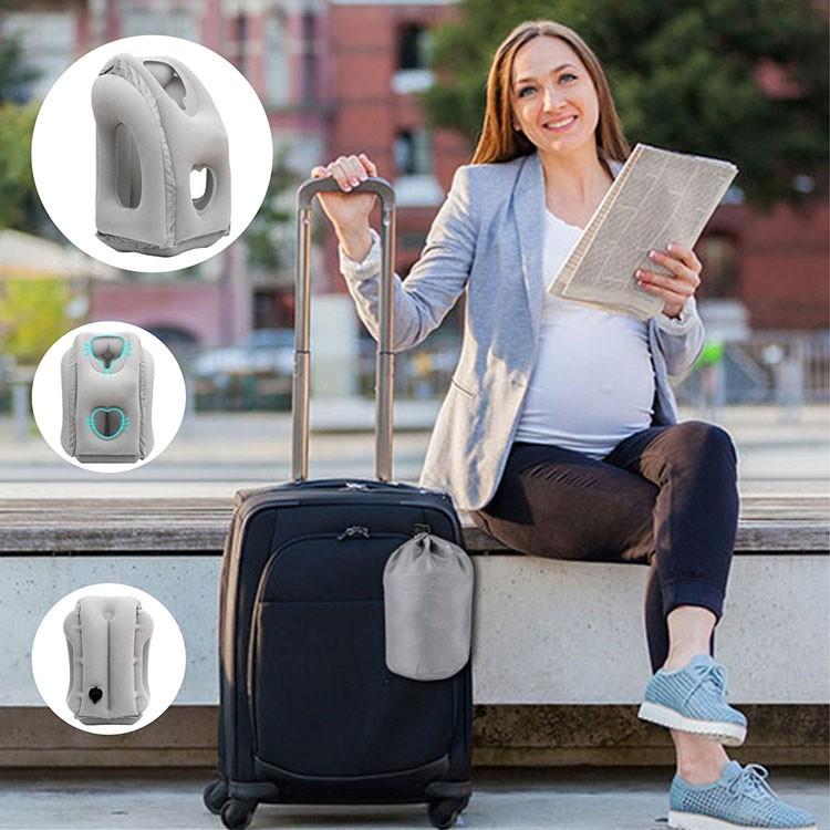 エアー抱き枕 エアーピロー トラベルピロー 旅行用 収納ポーチ付き