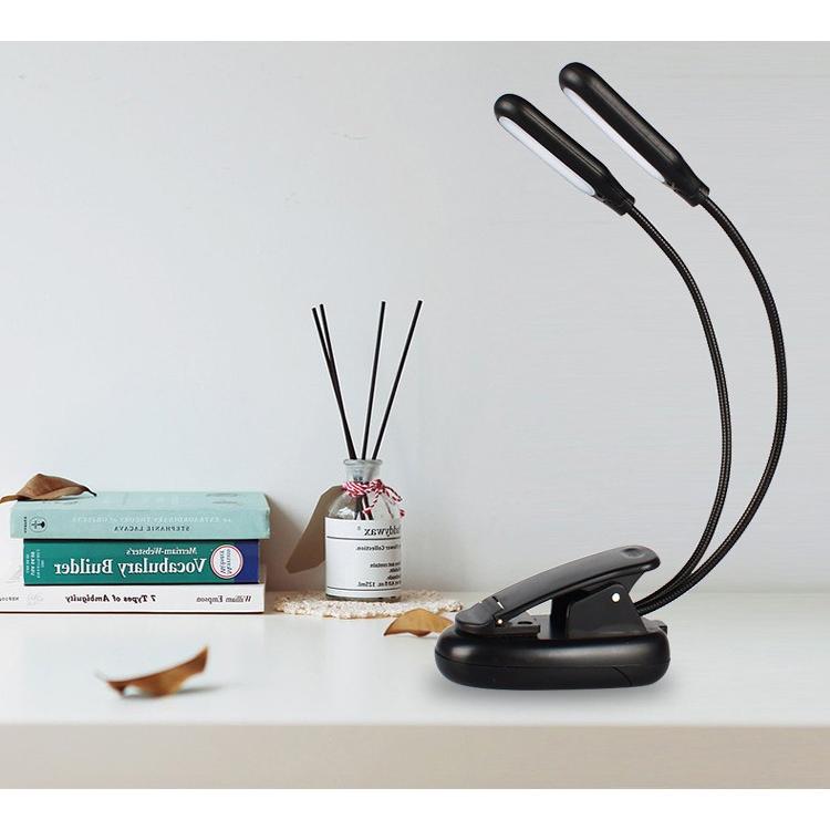 クリップ型フレキシブルスタンドライト 5灯LED 2個 ブック 持ち運び