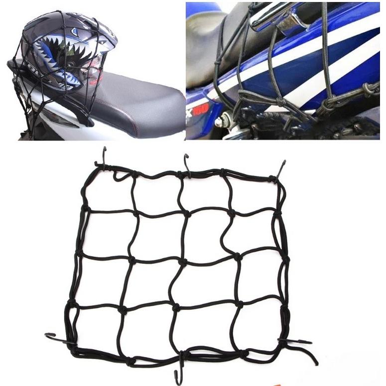 フック付き荷物固定バイクネット 展開最大50*50cm  自転車用 フューエルタンク タンデムシート リアボックス 強度網 荷崩れを防止 AMI3030C |  | 03