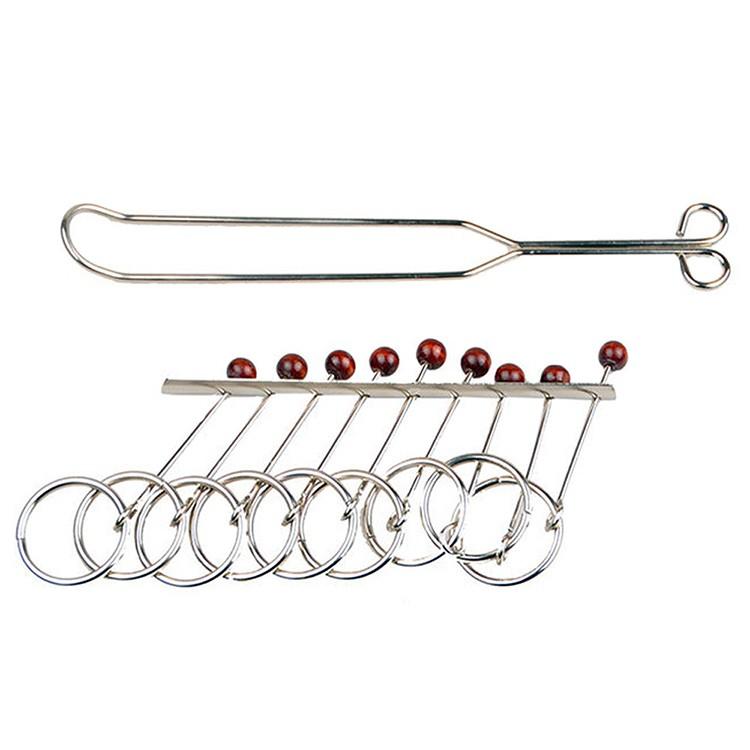 九連環 中国古来の知恵の輪 チャイニーズリング メタル製 初心者から