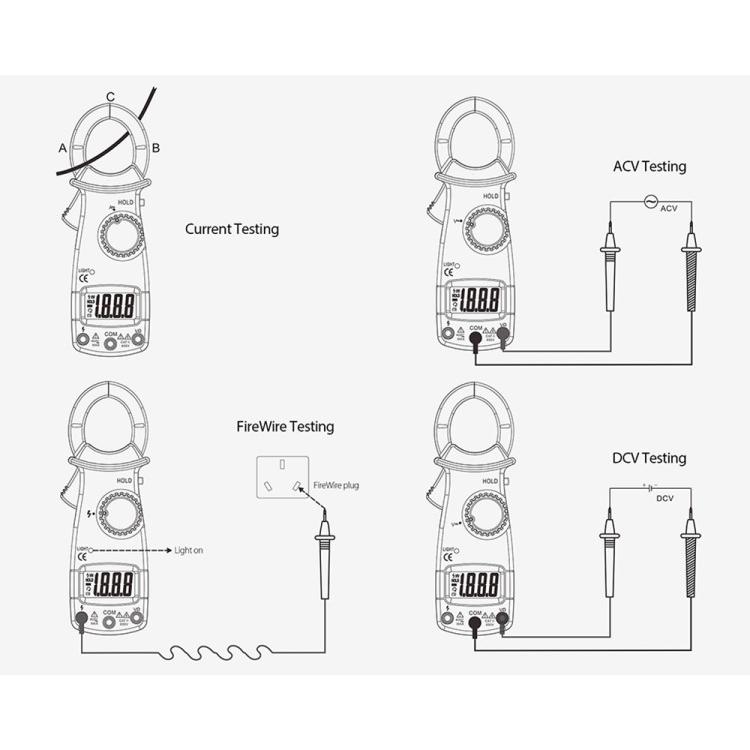 デジタルクランプメーター 電流測定器 AC/DC両用 デジタルマルチメーター クランプ式非接触計 電流計 電圧計 電子テスター 抵抗試験器 テストリード付 MMDT3266 |  | 05