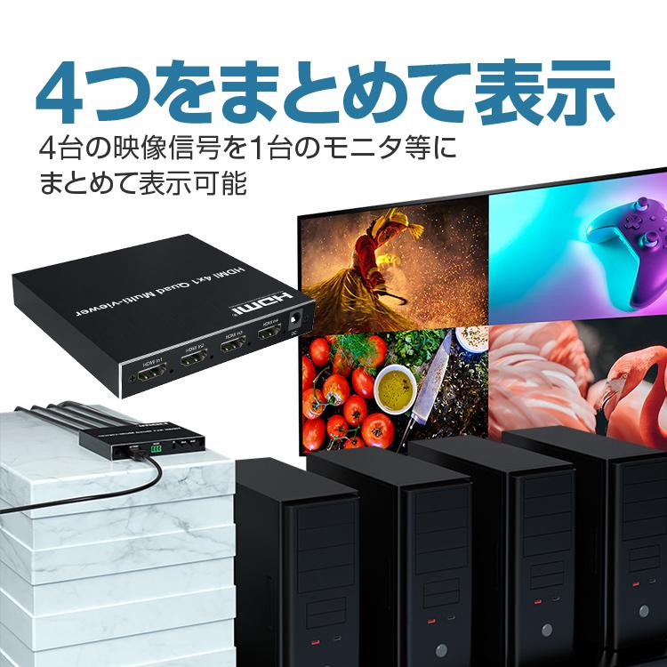HDMIセレクター 画面分割 4入力1出力 切替器 FullHD1080P 4画面表示