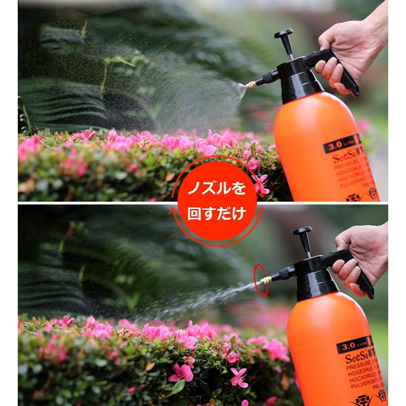 加圧式ポンプ スプレー 霧吹き ハンディポンプ 3L 電源不要 ホース不要 ジェット水流 洗車 水やり すすぎ 3L容量 庭 ガーテン 農園 車洗浄 などに便利 MSTP3L |  | 02