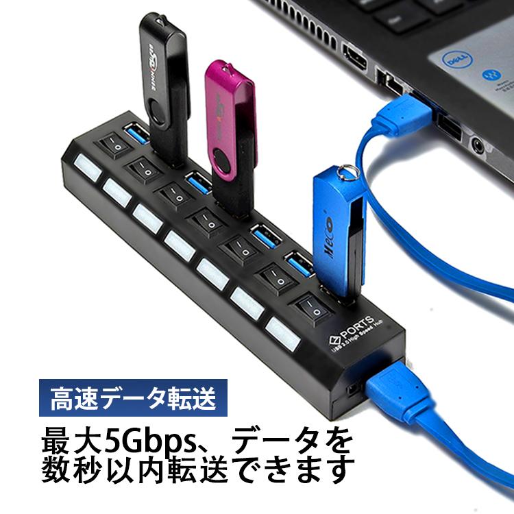 7ポートUSB3.0ハブ 5Gbps高速 電源付き UGREEN USB ハブ 7ポートUSB3.0 hub 5Gbps高速伝送 セルフパワー対応