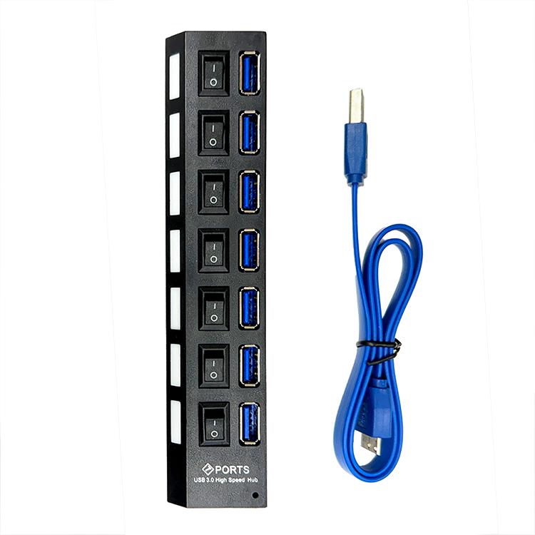 USB3.0HUB 7ポート スイッチ付き 安定感 7ポート搭載 最大5Gbps