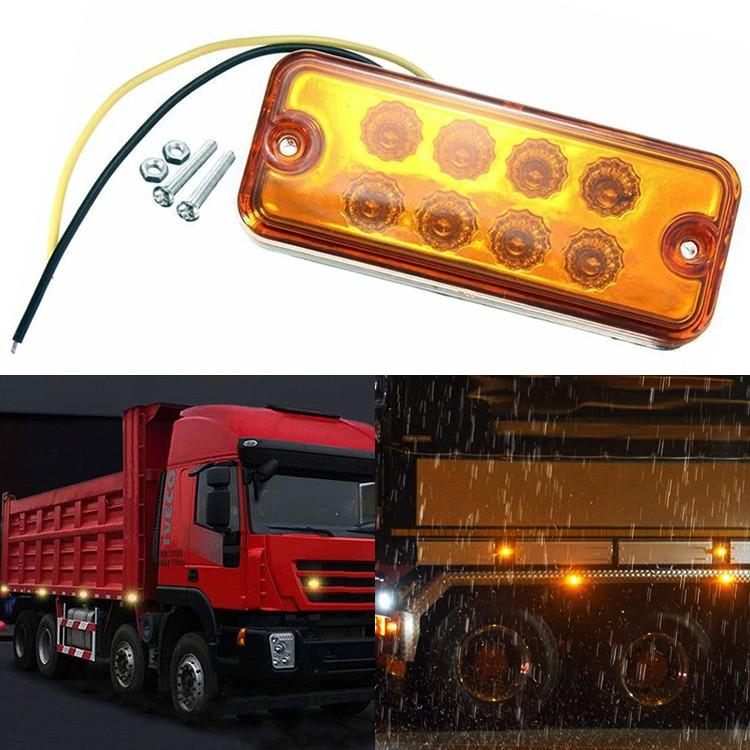 LEDサイドマーカー 2個セット イエローアンバー 高輝度LED 8灯 汎用