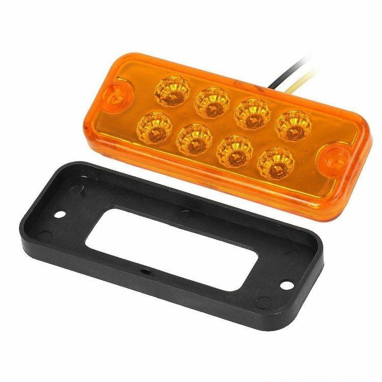 LEDサイドマーカー 2個セット イエローアンバー 高輝度LED 8灯 汎用