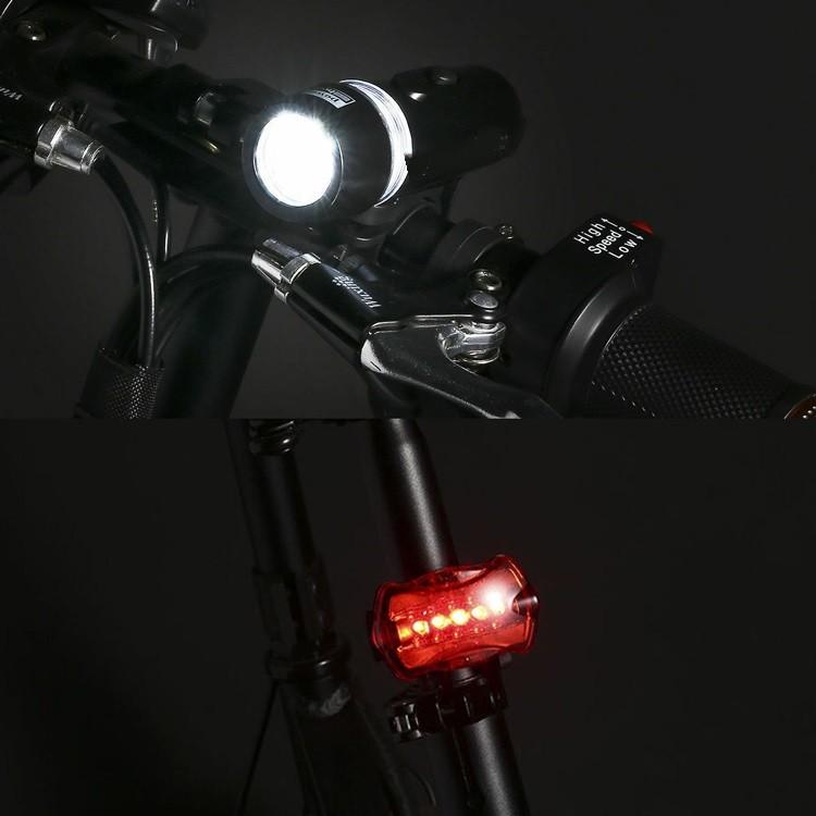 自転車用LEDライト＋テールランプセット 高輝度LEDで強力点灯 乾電池式