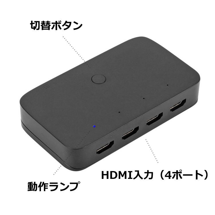 HDMI KVM切替器 HDMI4入力1出力 USB2.0 3ポート KVMスイッチ USB機器共有 キーボード マウスなど 4Kx2K@30Hz バスパワー ドライバ不要 セレクタ― KVM41 |  | 02