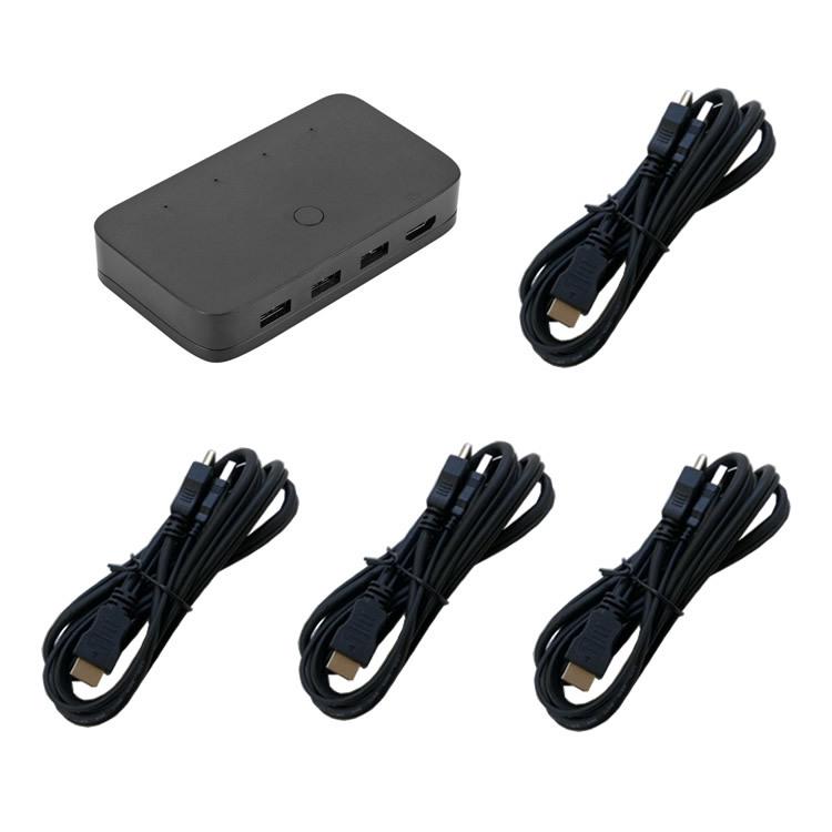 HDMI KVM切替器 HDMI4入力1出力 USB2.0 3ポート KVMスイッチ USB機器